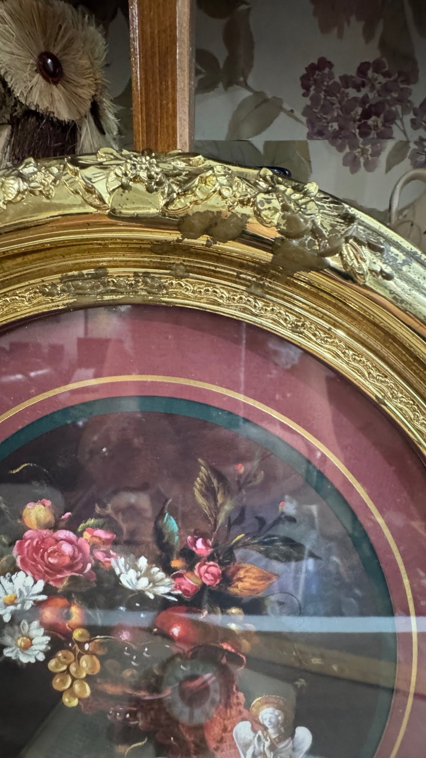 Home Interiors & Gifts Oval Gold Framed Still Life Print