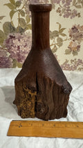 Hand-Carved Rustic Wooden Bud Vase | Live Edge Folk Art Decor