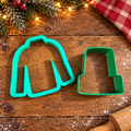 2 Green Cookie Cutters – Sweater & Top Hat Holiday Baking Set