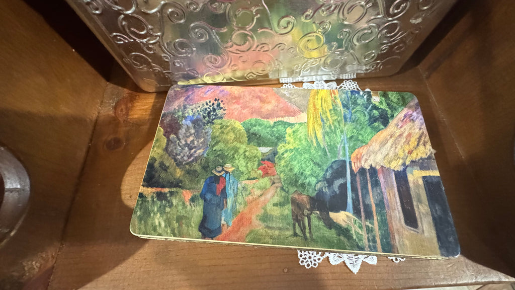 Set of 3 Decorative Metal Tins – Colorful Art, Silver & Gold
