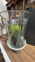 Versatile Glass Hurricane Vase & Decorative Pedestal – 2-Piece Set