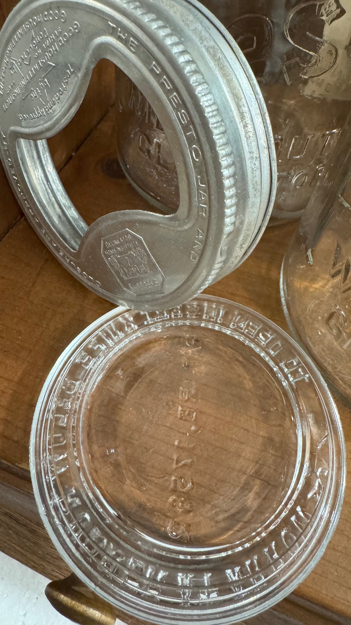 Set of 3 Vintage Presto Glass Canister Jars with Metal/Glass Lids