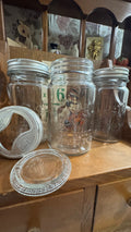 Set of 3 Vintage Presto Glass Canister Jars with Metal/Glass Lids