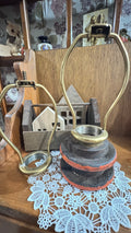 PAIR OF VINTAGE BRASS LAMP HARPS / LAMP HARDWARE