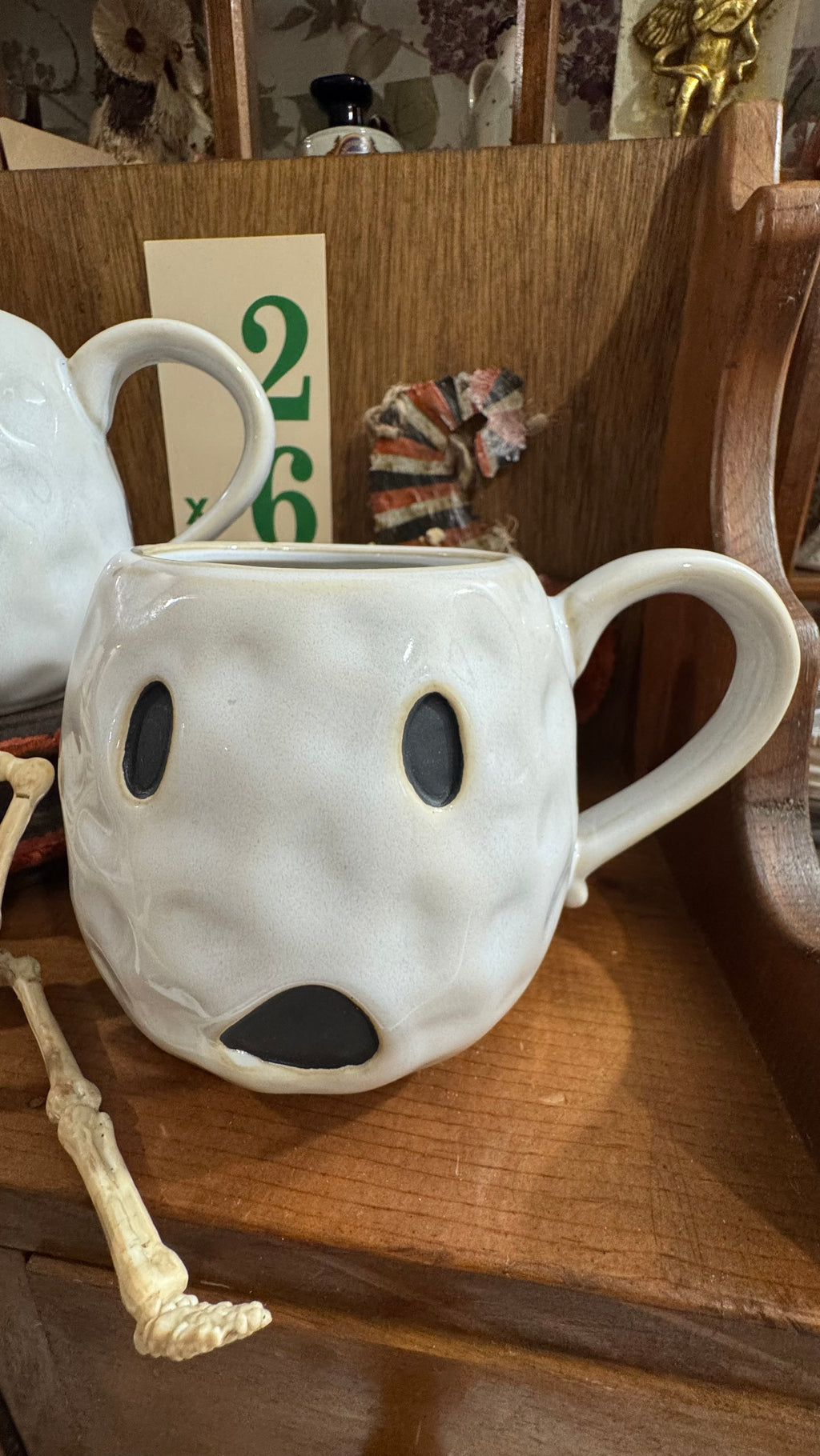 Set of 2 Halloween Ghost Ceramic Mugs