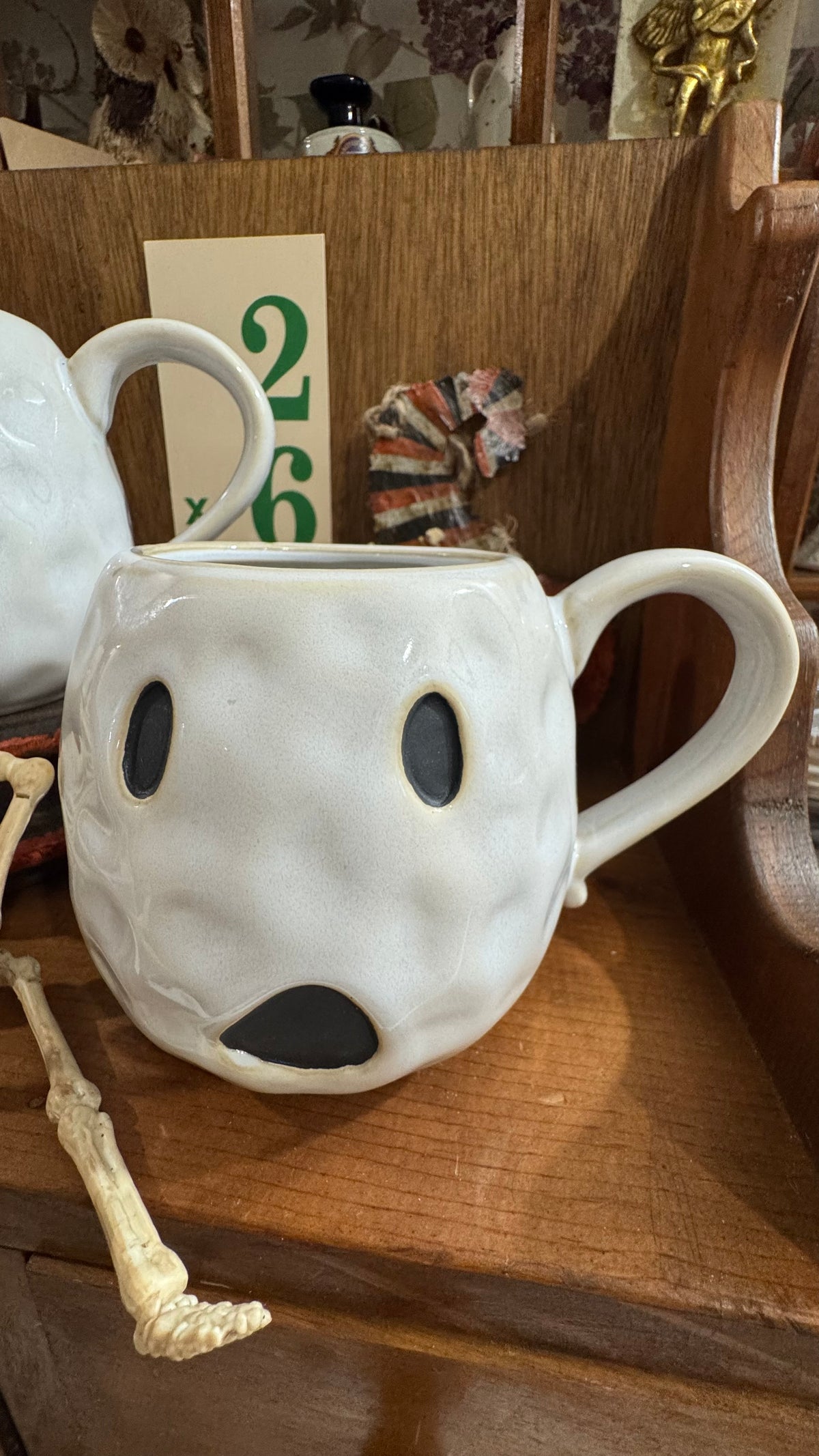 Set of 2 Halloween Ghost Ceramic Mugs