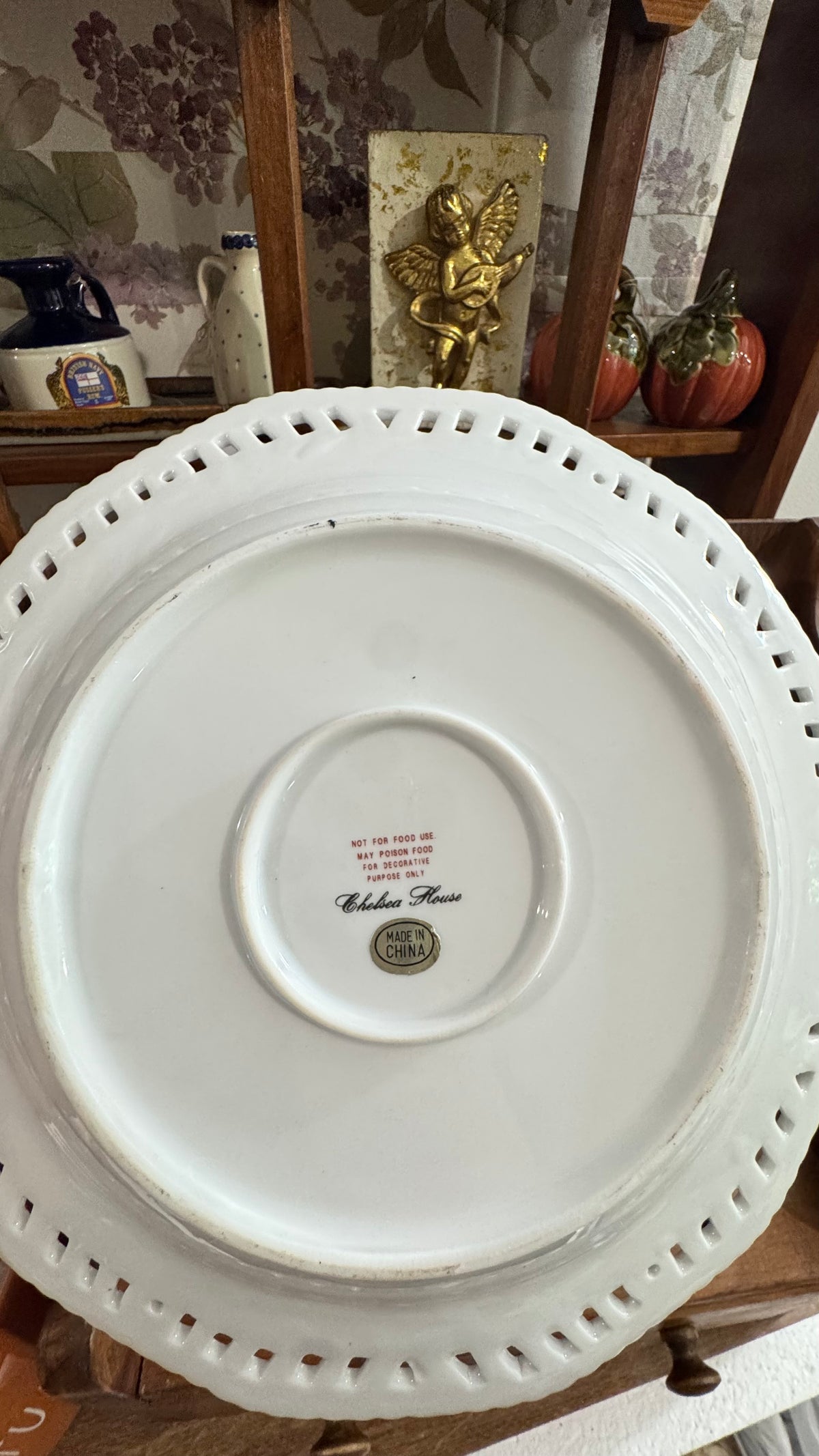 Vintage Chelsea House Grape Decorative Bowl Plate – Pierced Rim 10