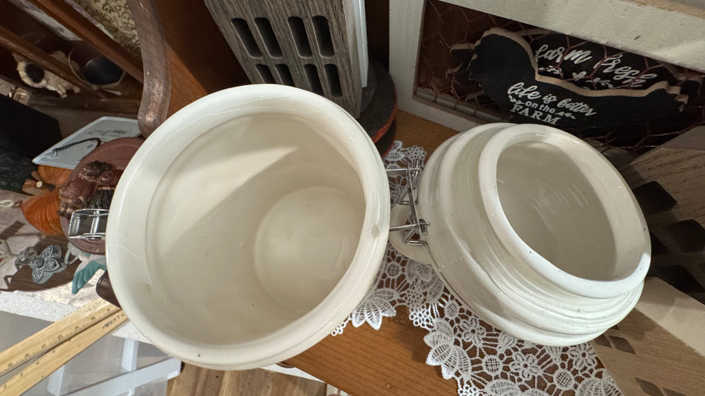 Boston Warehouse Double-Sided Rooster Canister – Farmhouse Décor –