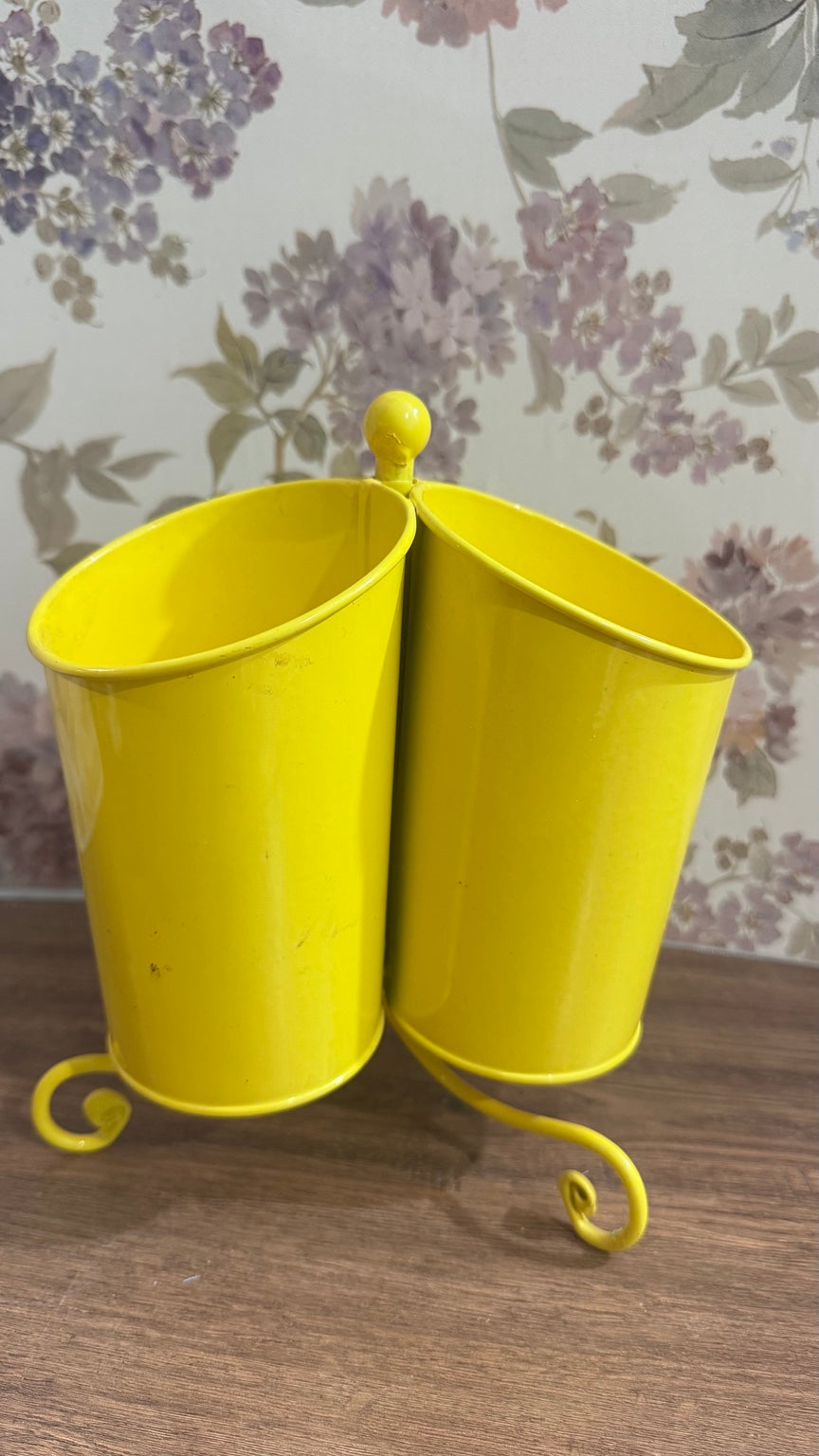 Yellow Metal 3-Compartment Organizer