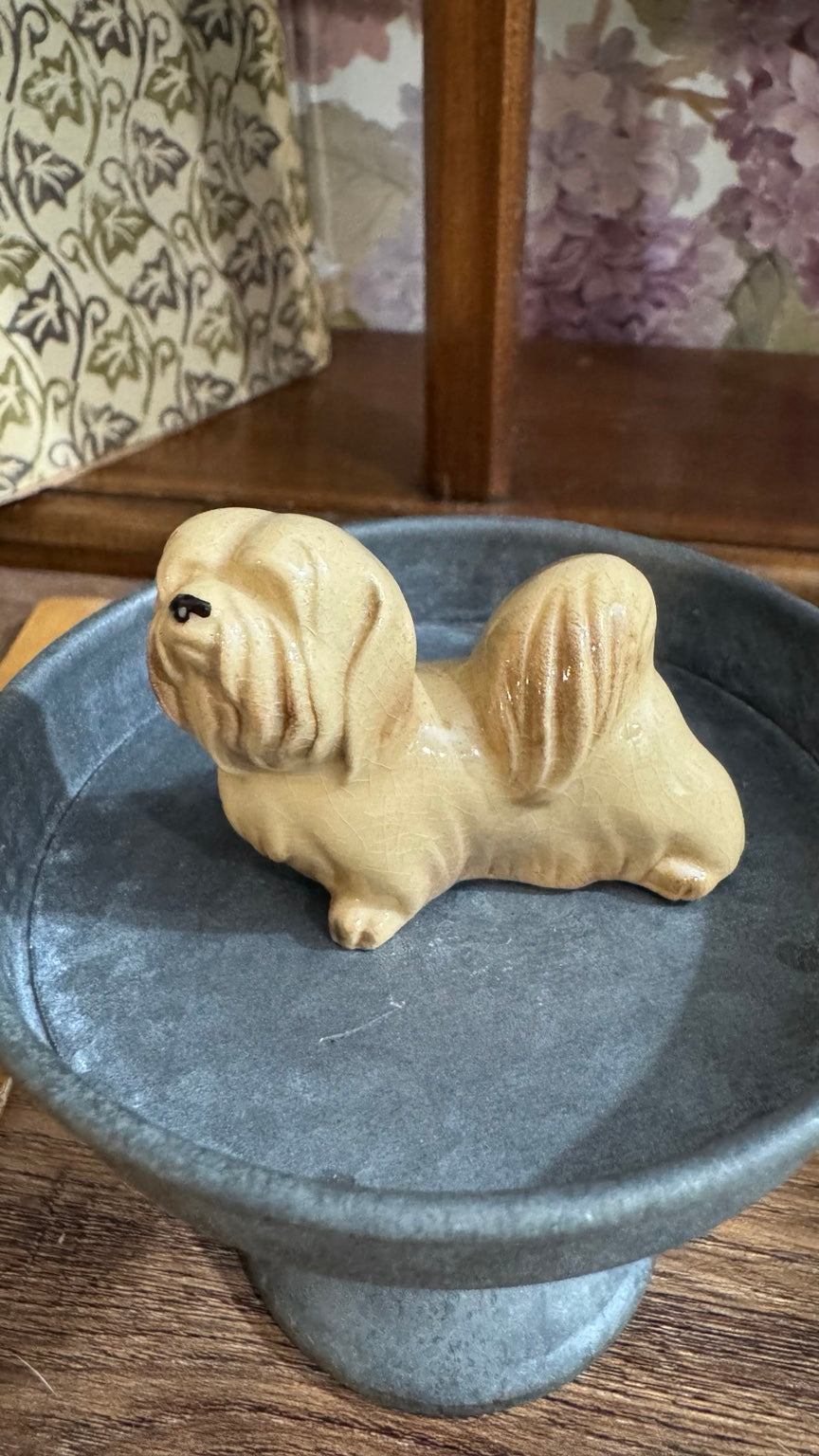 Vintage Miniature Ceramic Pekingese Dog Figurine
