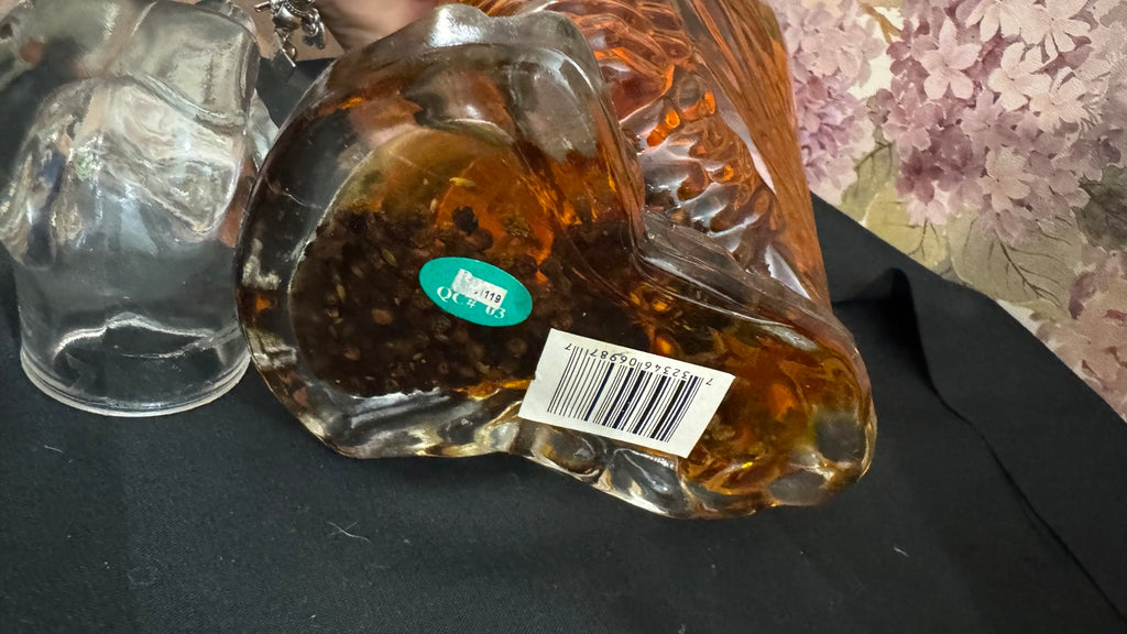 Vintage Duck Glass Decanter with Original Infused Contents & Duck Stopper