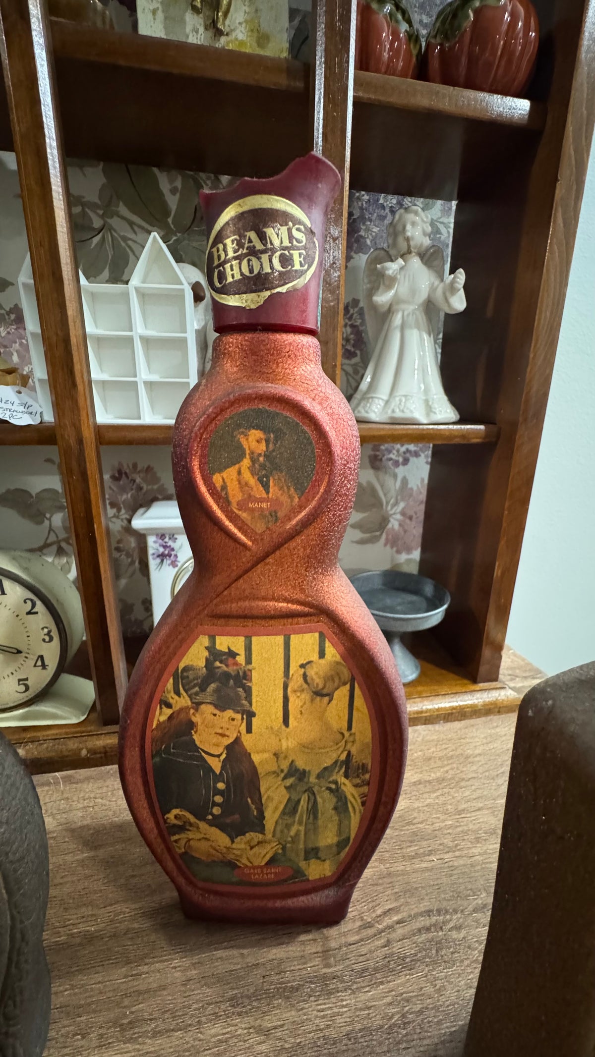 3 Vintage Beam’s Choice Art Decanter Bottles – Home Bar Display – Set