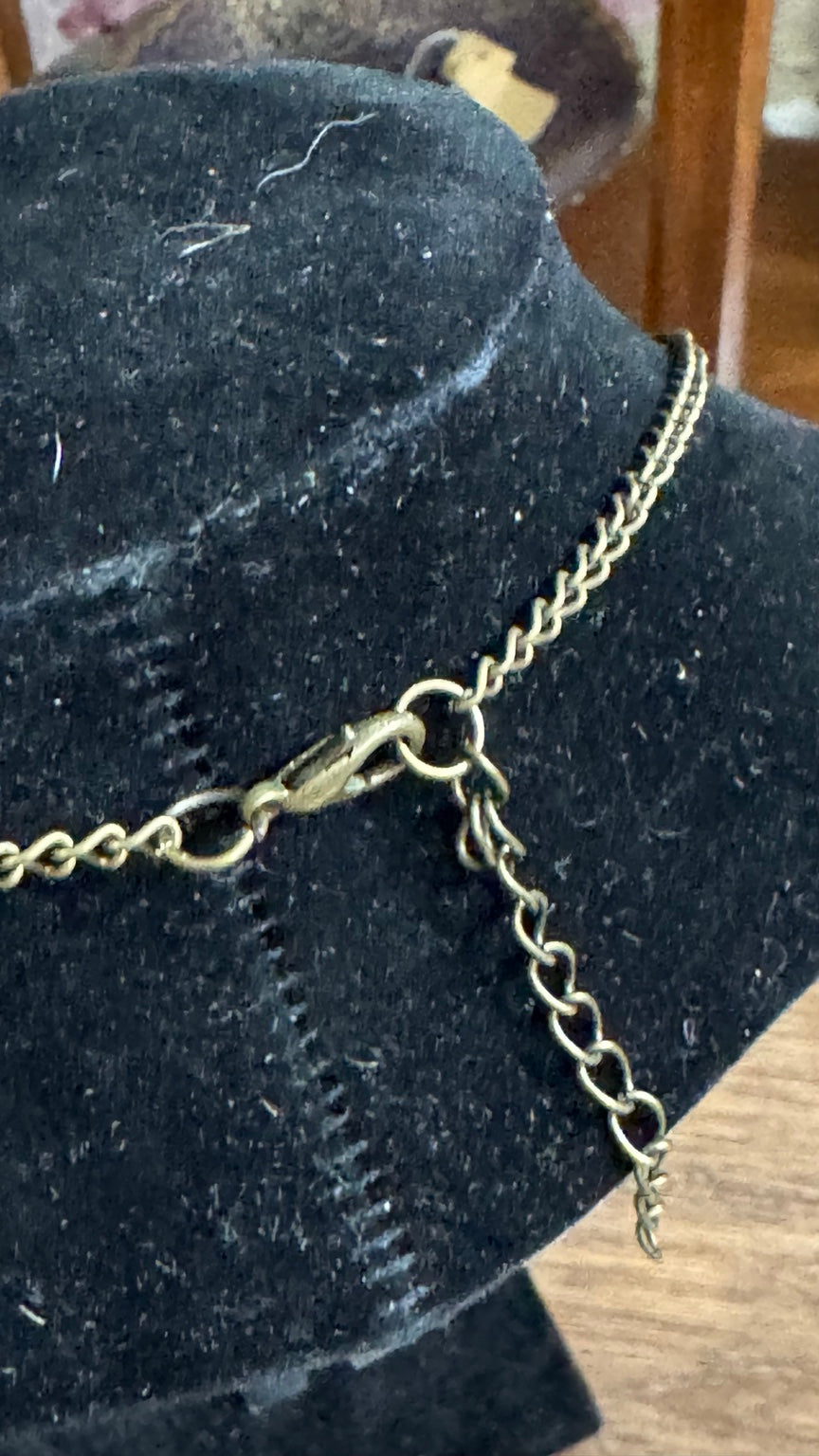 Peacock Feather Heart & Angel Wing Necklace – Brass Tone
