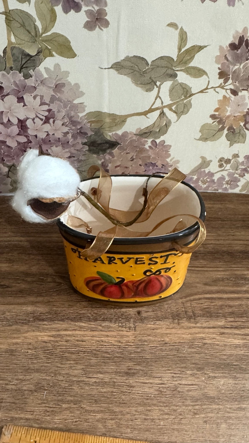 Ceramic Harvest Pumpkin Basket