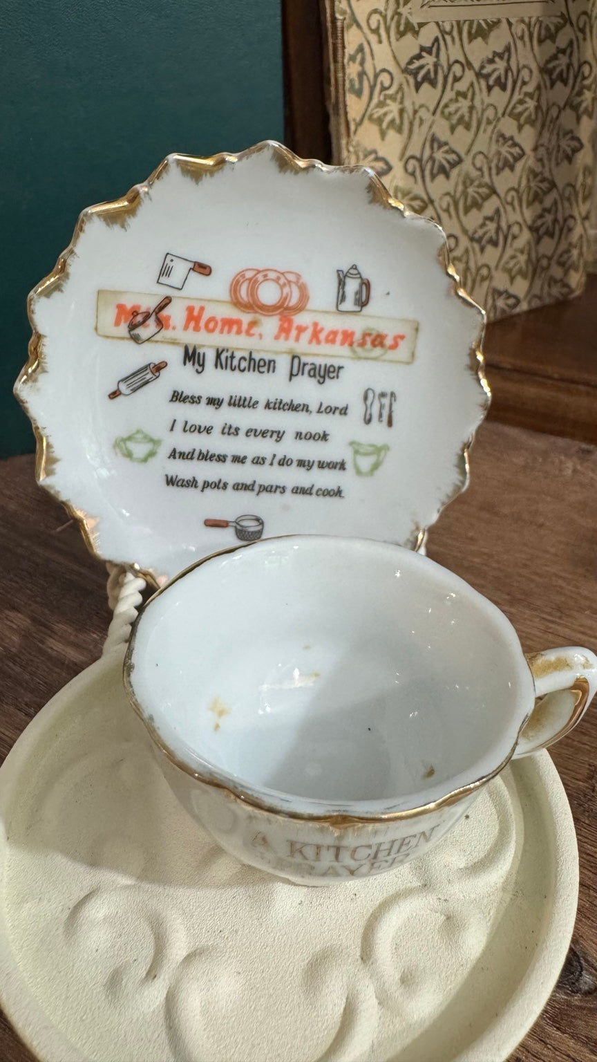Vintage 1950s Japan Kitchen Prayer Cup & Plate Set – Arkansas Souvenir