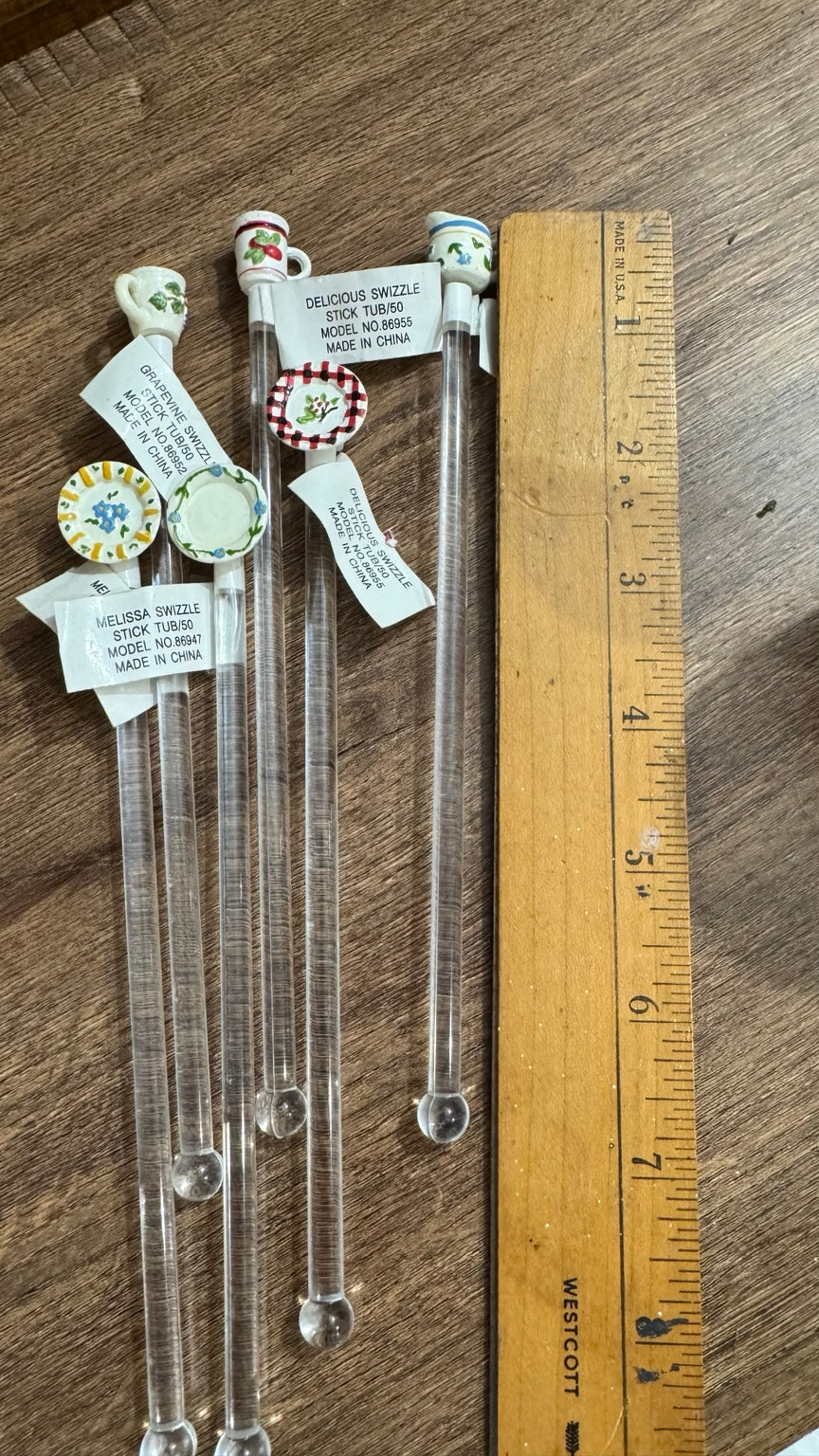Vintage Miniature Kitchen Swizzle Sticks – Set of 6