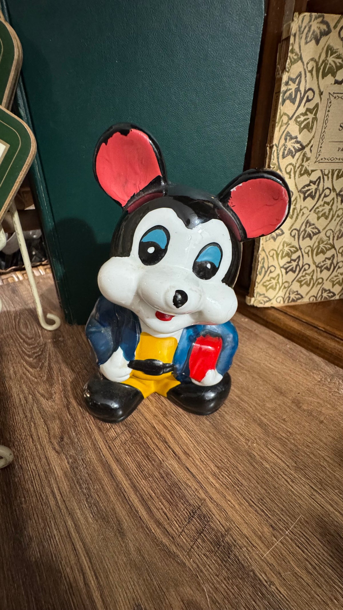 Retro Mickey-Style Ceramic Coin Bank