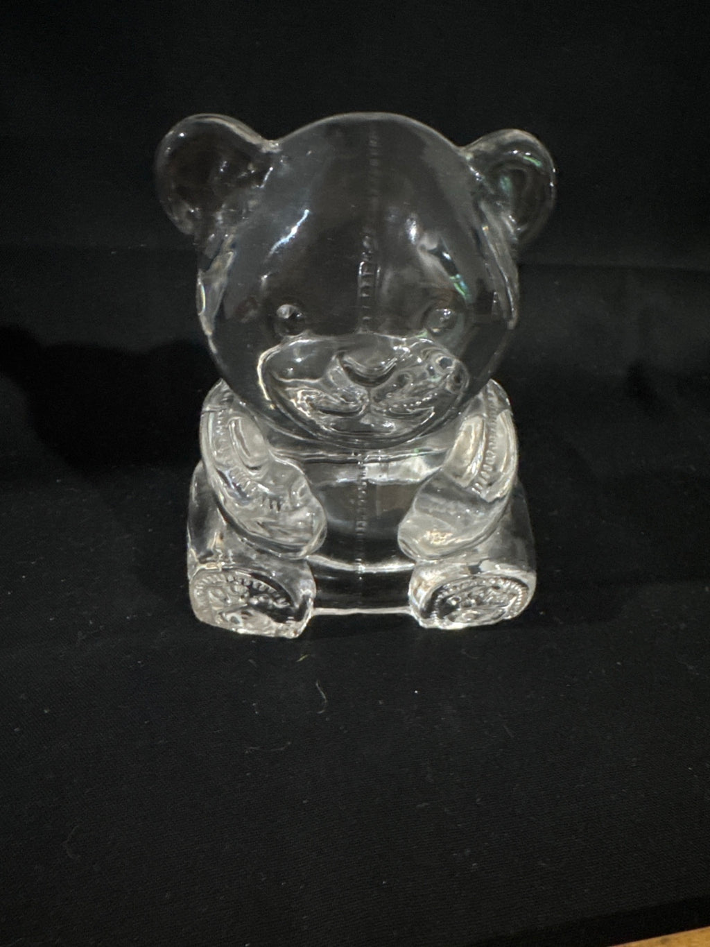 Vintage Clear Glass Teddy Bear Figurine