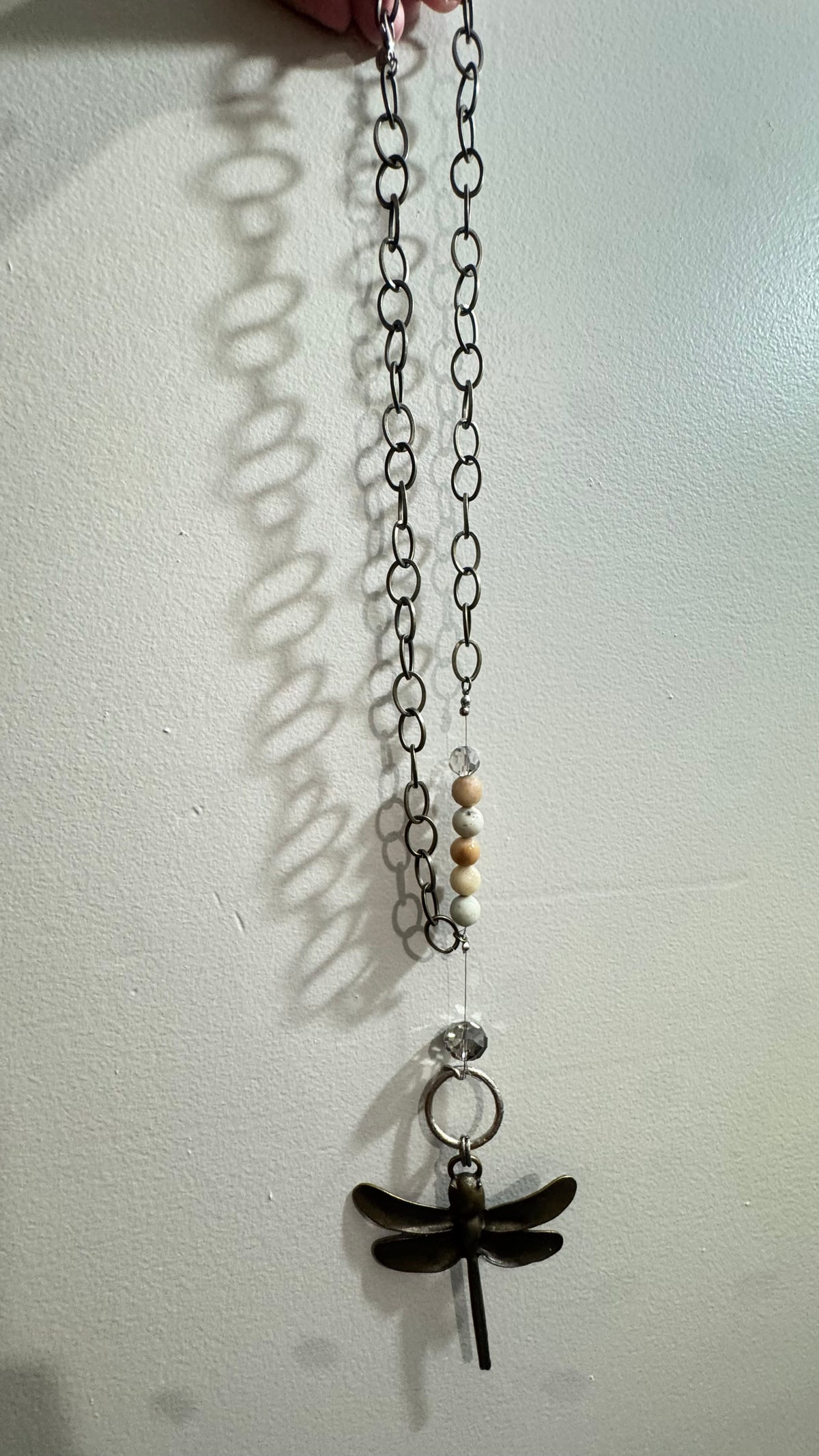 Beaded Metal Dragonfly Hanging Ornament