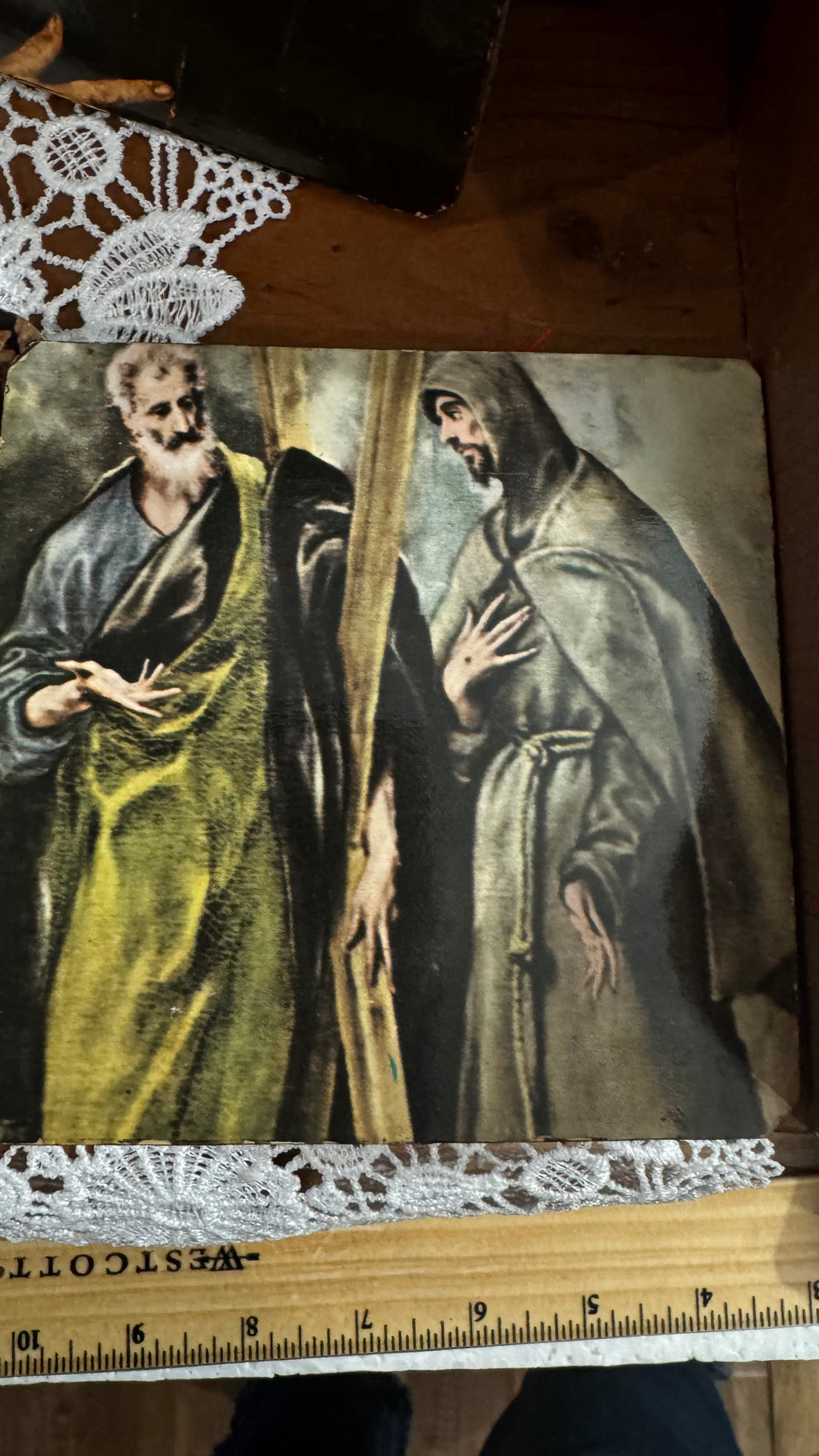 Set of 6 El Greco Art Coasters – Red Felt Backs – Old World Decor