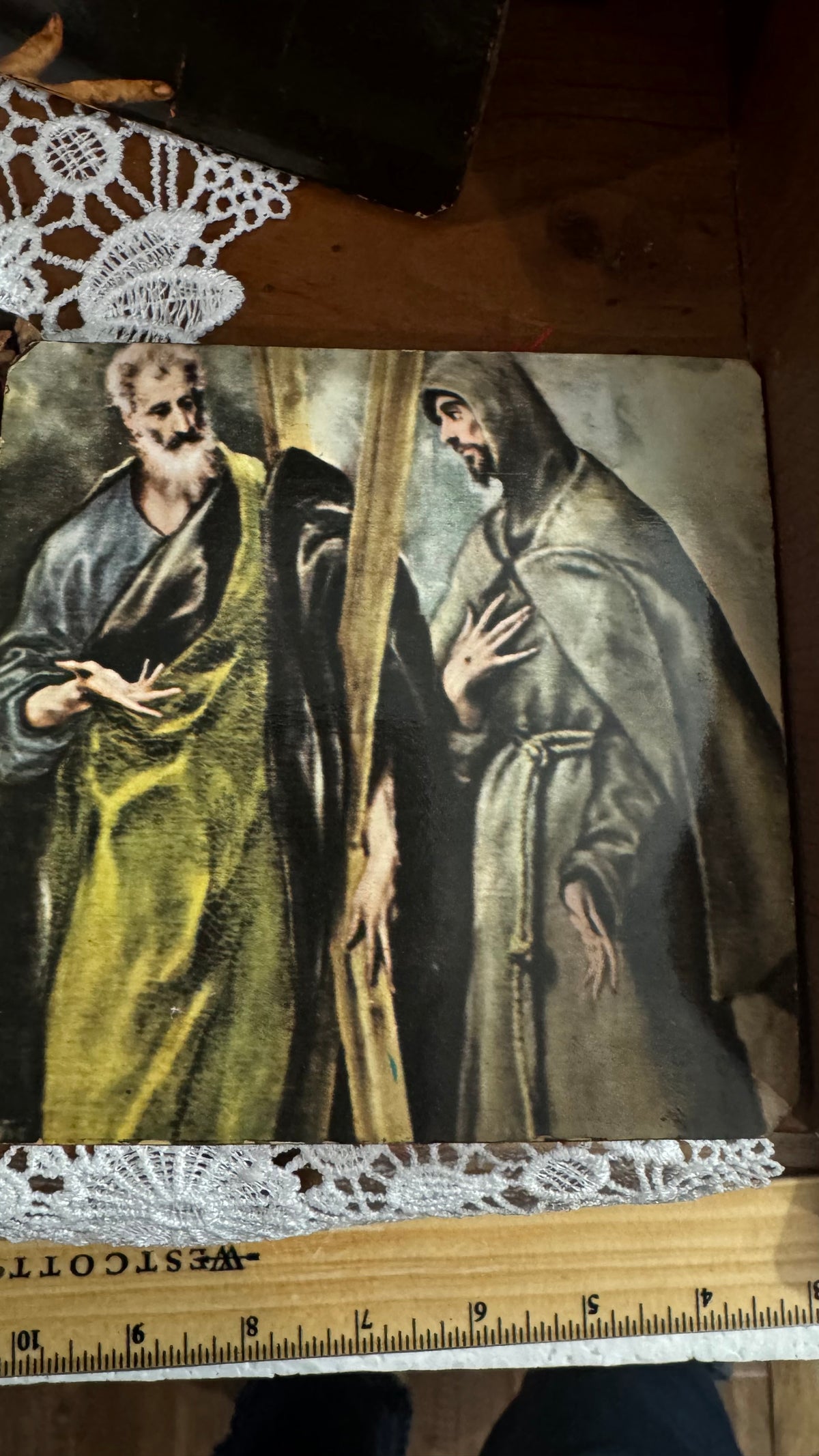 Set of 6 El Greco Art Coasters – Red Felt Backs – Old World Decor