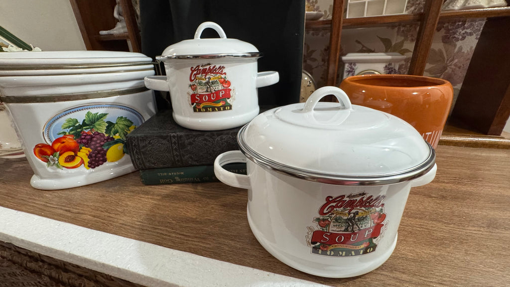 Vintage 1991 Campbell’s Soup Gibson Enamelware Pots – Set of 2