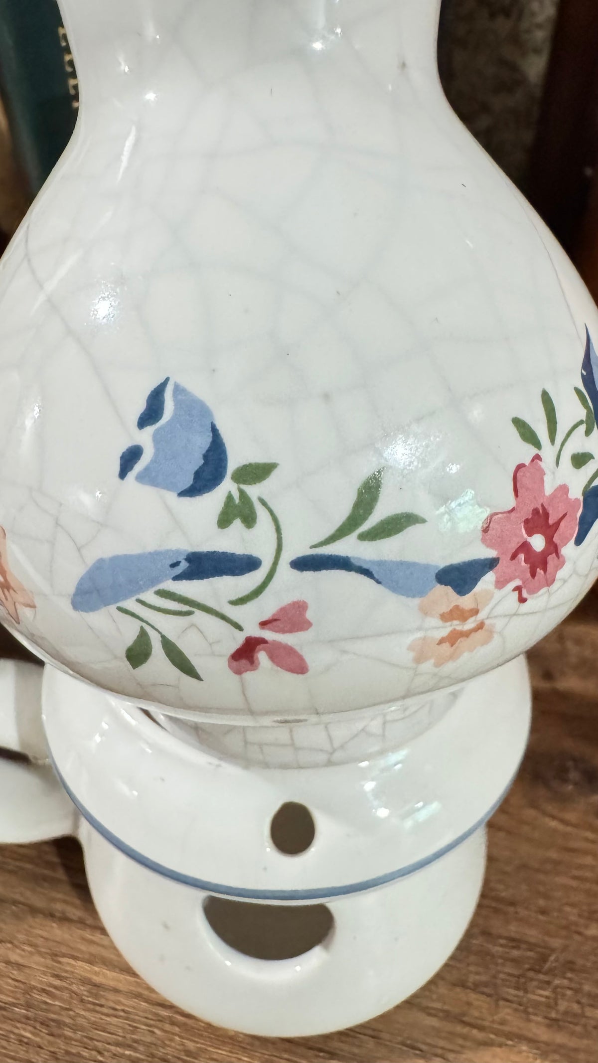 1987 The Love Mug Ceramic Candle Warmer Floral Drink Server