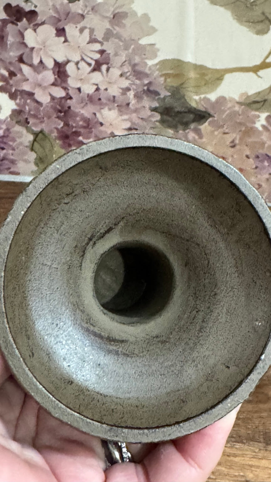 Decorative Glass Hurricane Candle Holder with Pewter Finish Base