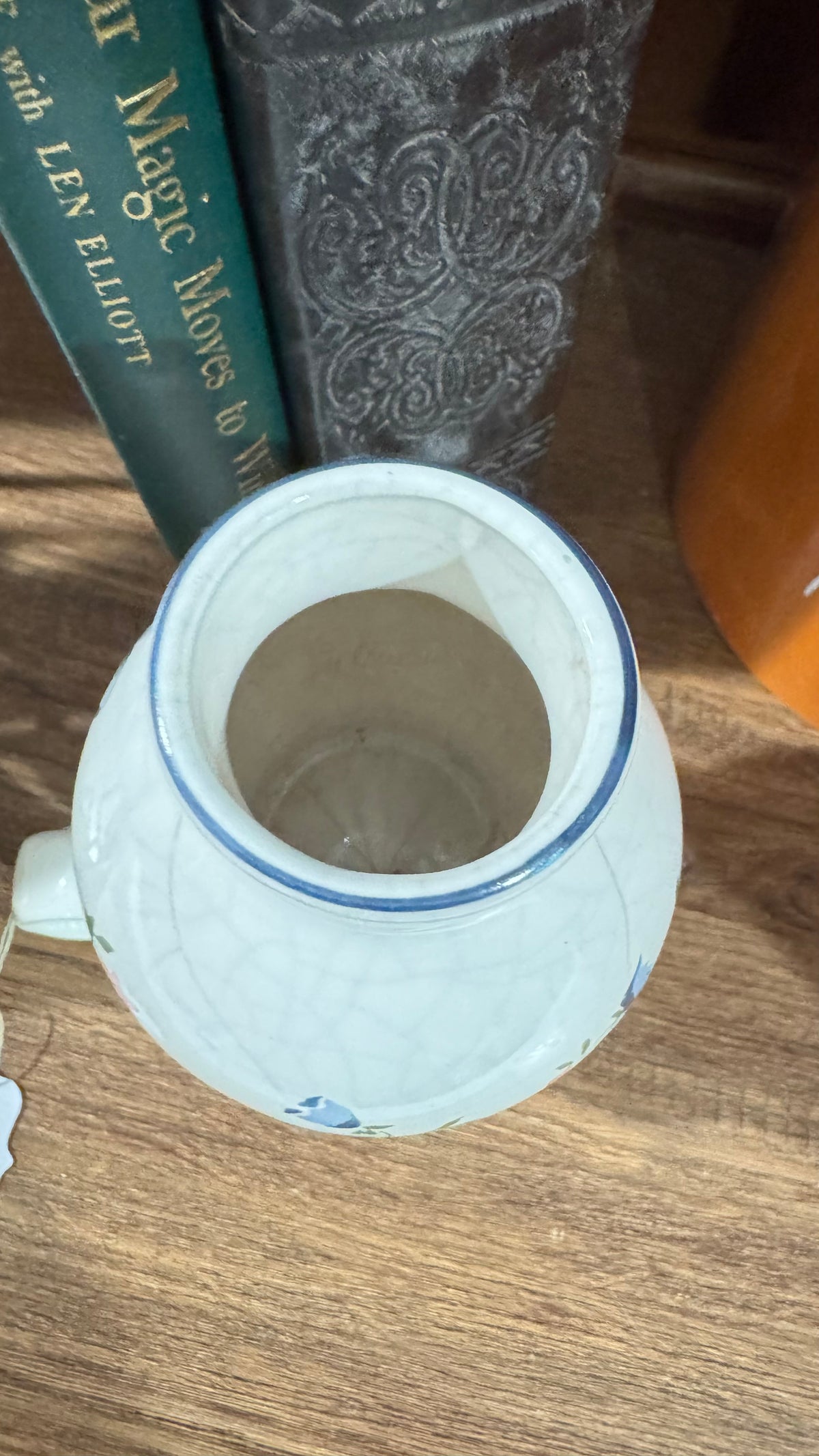 1987 The Love Mug Ceramic Candle Warmer Floral Drink Server