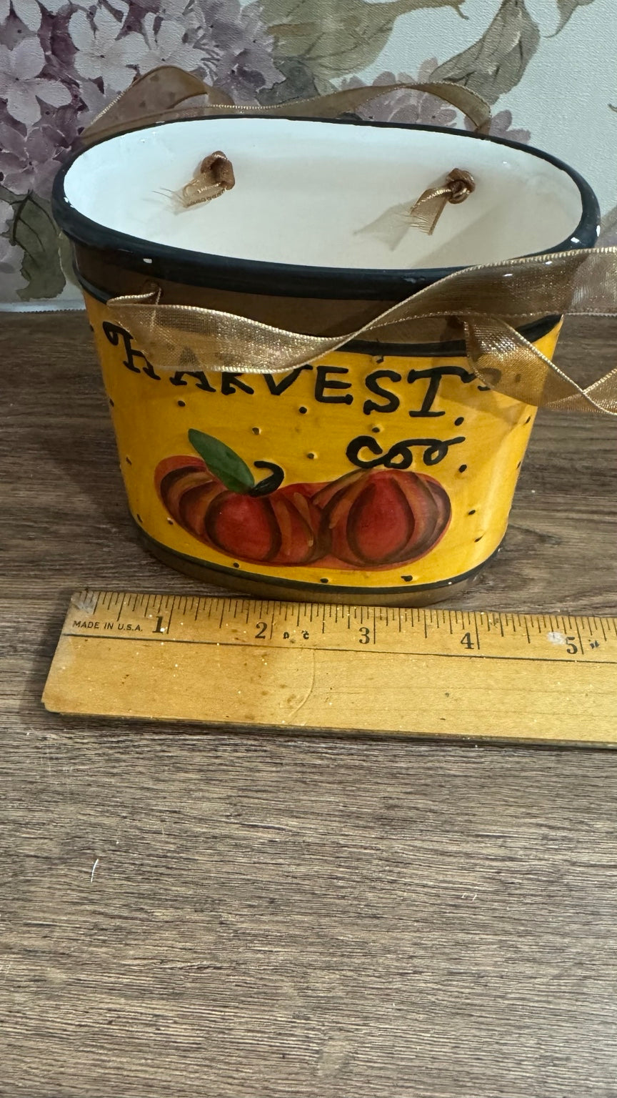 Ceramic Harvest Pumpkin Basket