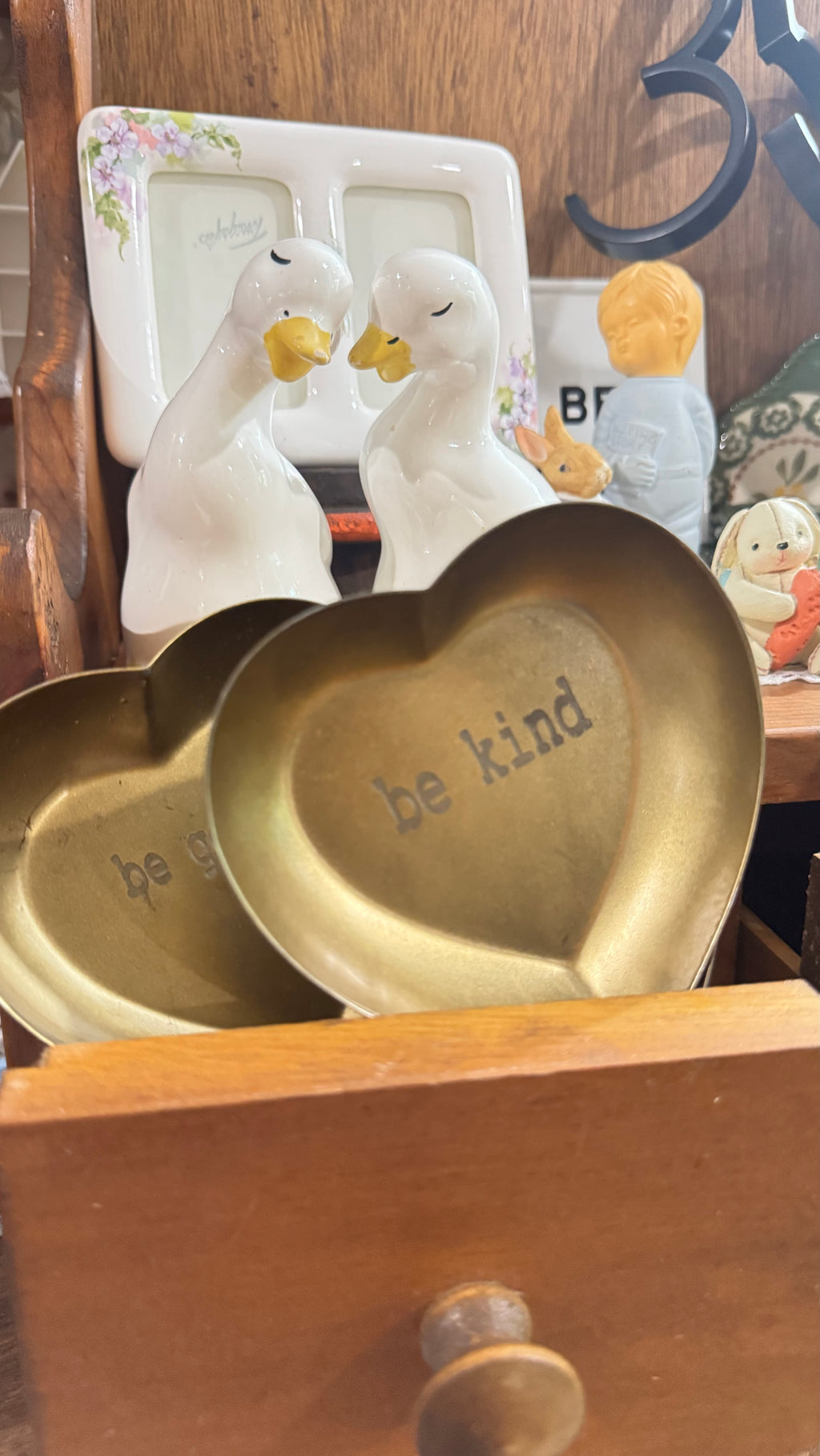 Set of 3 Gold-Tone Heart Trinket Trays – Be Kind, Gentle & Loving