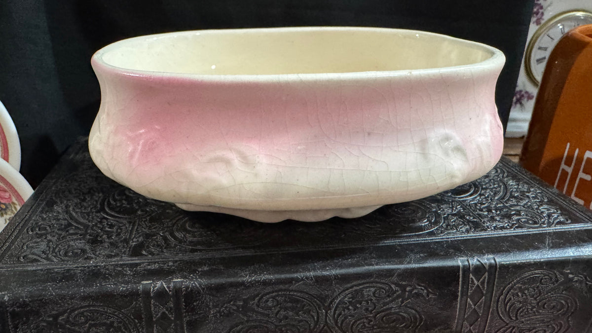Vintage Pink Floral Covered Ceramic Trinket Dish – Cottage Decor
