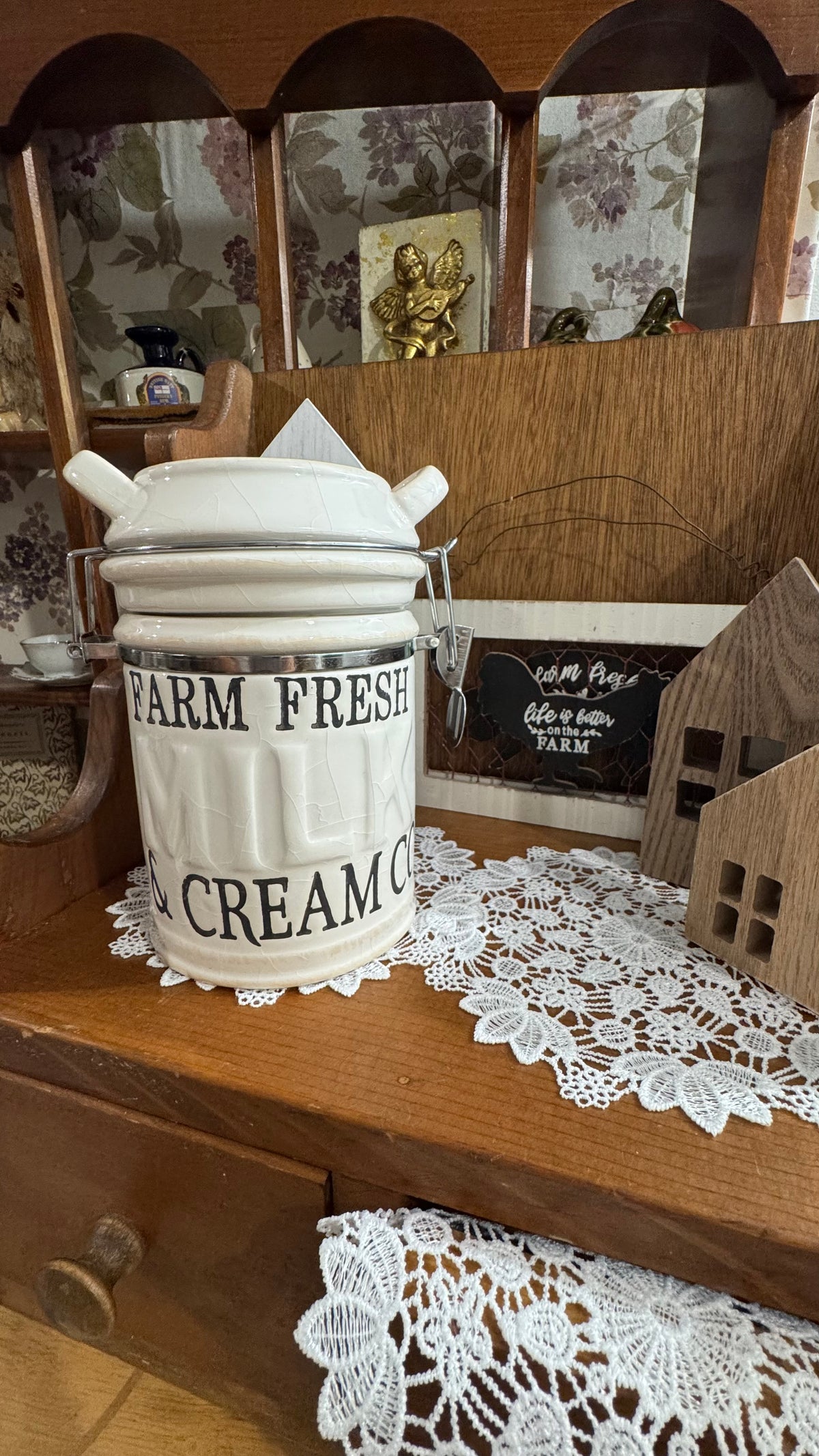 Boston Warehouse Double-Sided Rooster Canister – Farmhouse Décor –