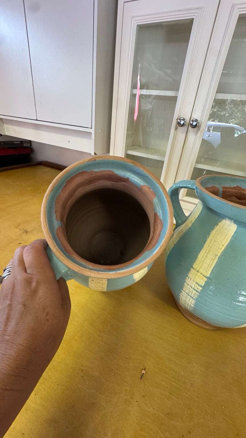 Pottery Barn Large Terracotta Decorative Pitchers – Pair