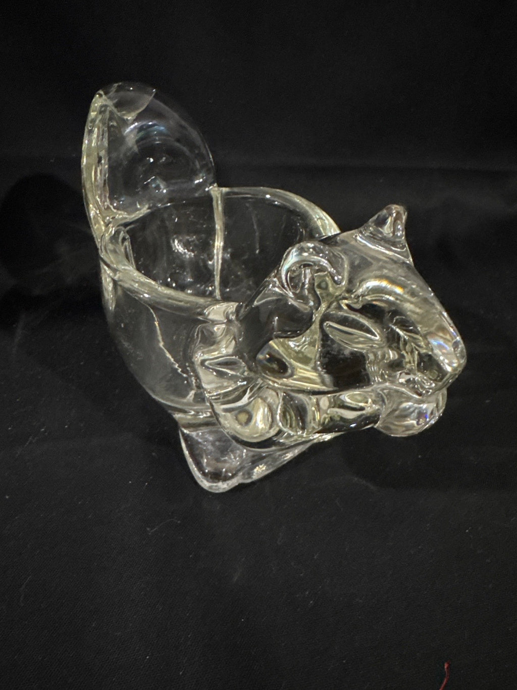 Vintage Clear Glass Squirrel Votive Holder