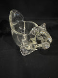 Vintage Clear Glass Squirrel Votive Holder