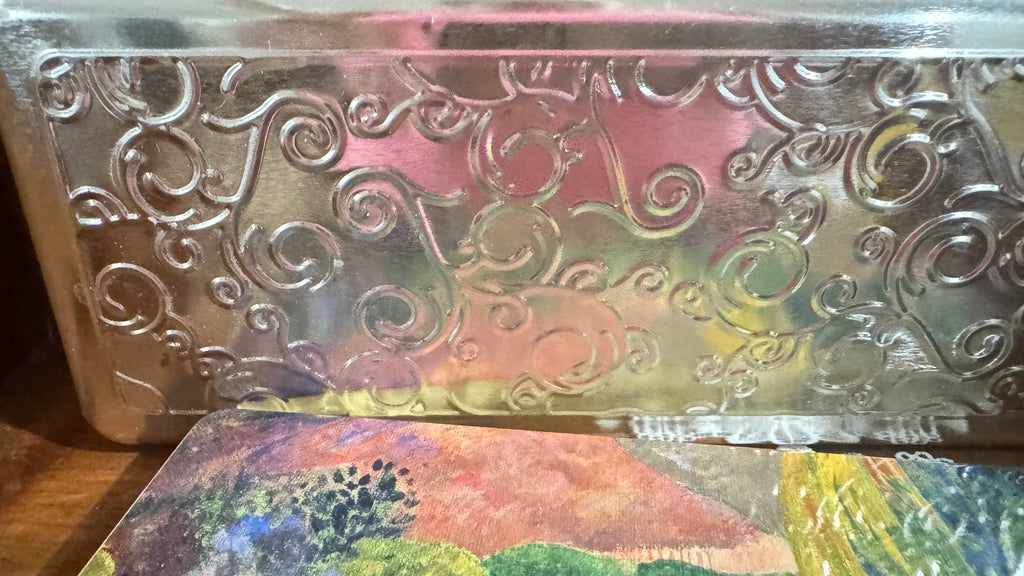 Set of 3 Decorative Metal Tins – Colorful Art, Silver & Gold