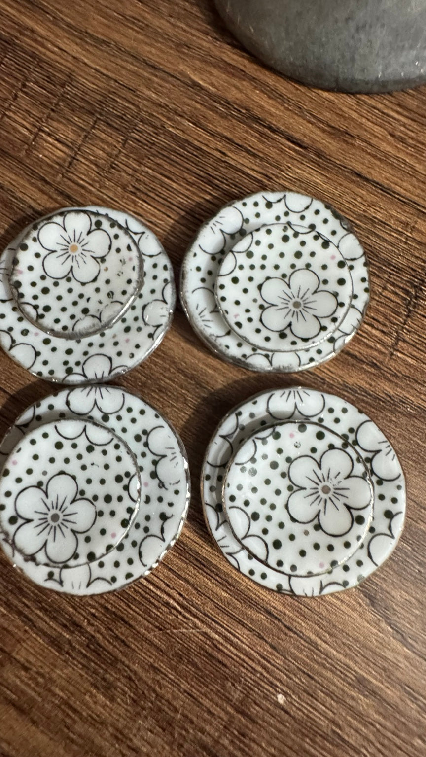 Vintage Miniature Porcelain Tea Set – 15 Piece Floral Dollhouse Set