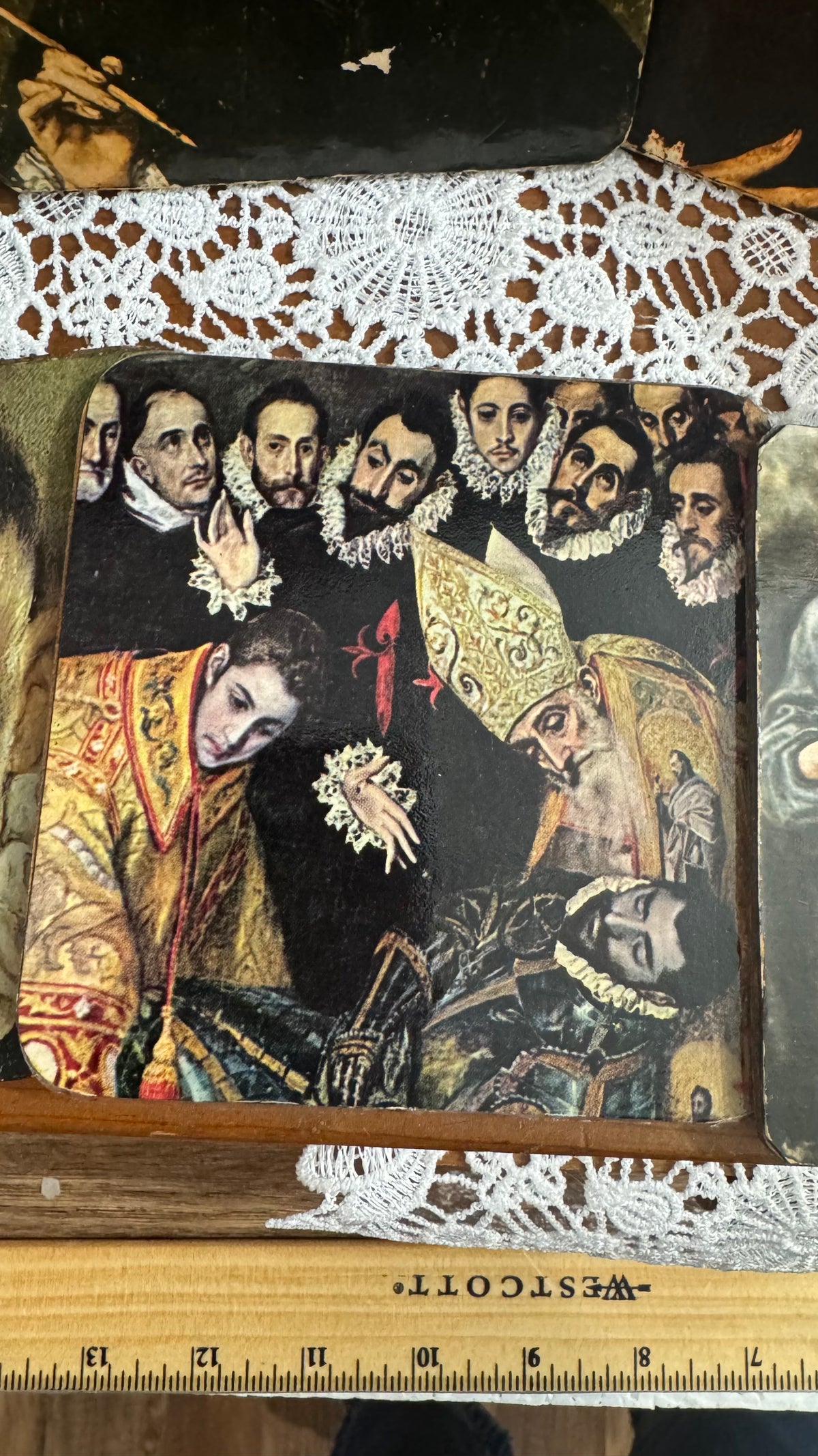 Set of 6 El Greco Art Coasters – Red Felt Backs – Old World Decor