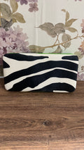 Zebra Print Hard Frame Clutch Wallet with Lime Green Trim