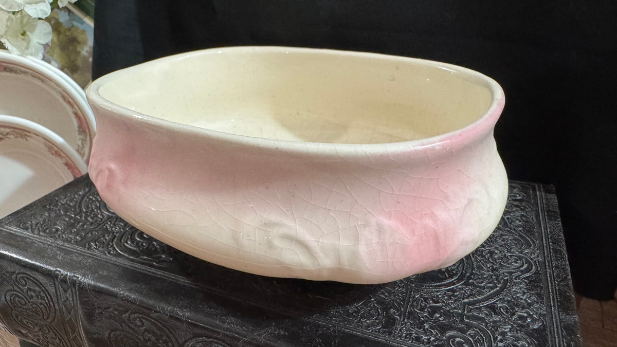 Vintage Pink Floral Covered Ceramic Trinket Dish – Cottage Decor