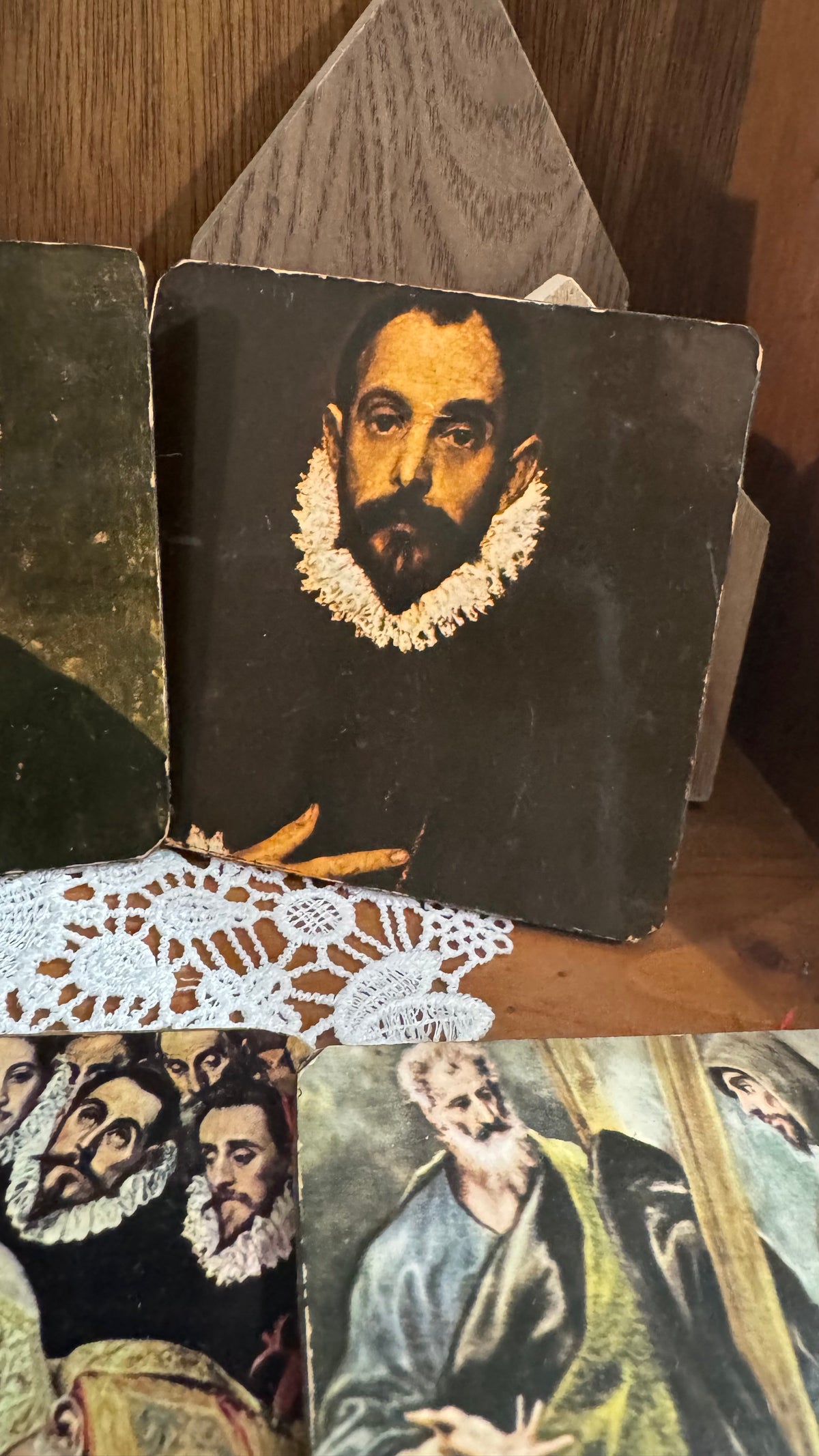Set of 6 El Greco Art Coasters – Red Felt Backs – Old World Decor