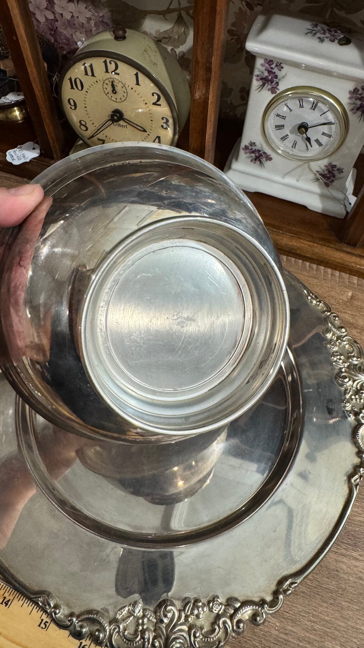 Ornate Silver-Tone Chip & Dip Serving Set – 3 Pieces