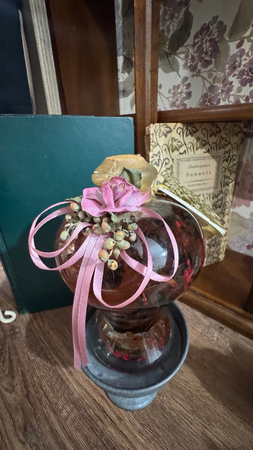 Nuit D’Amour Glass Floral Perfume Bottle Décor