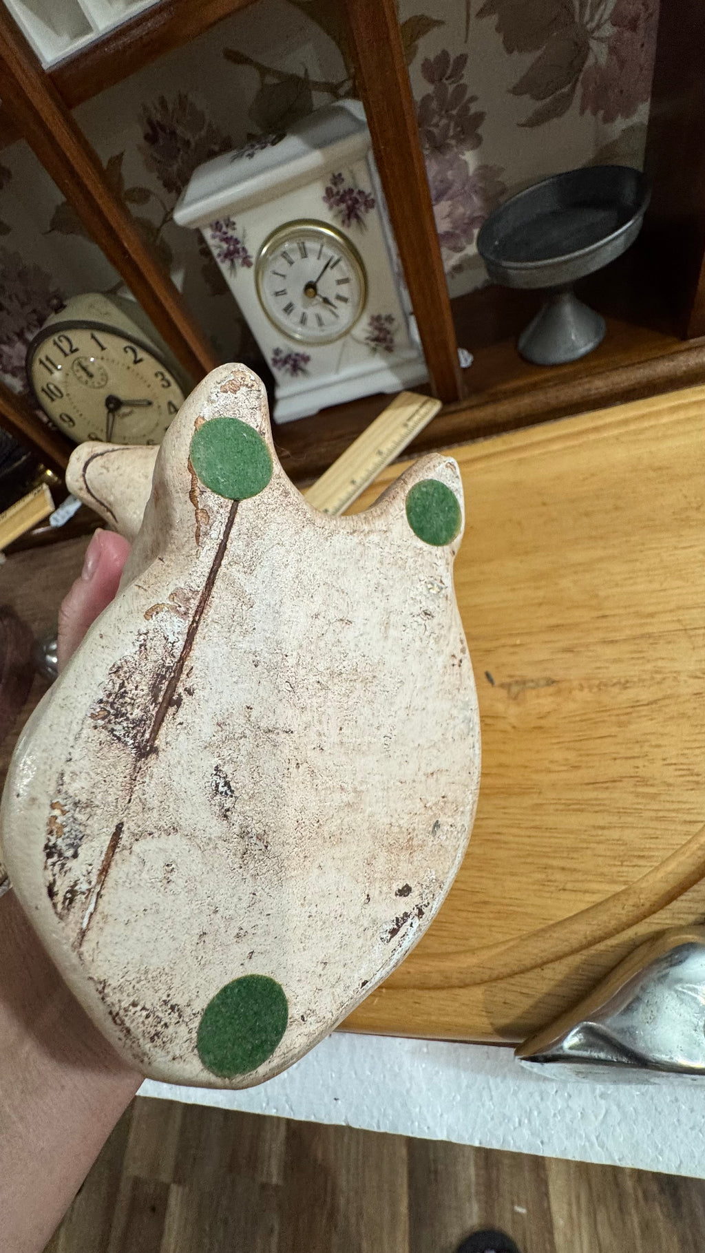 Rustic Sitting Pig Figurine with Red Heart & Bow