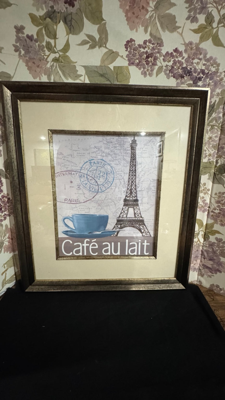 Coffee Bar Wall Décor Set | Café au Lait Framed Print & Cappuccino Metal Wall Art