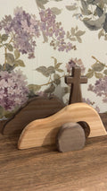 He Is Risen Indeed Wooden Easter Resurrection Scene Empty Tomb Cross Decor