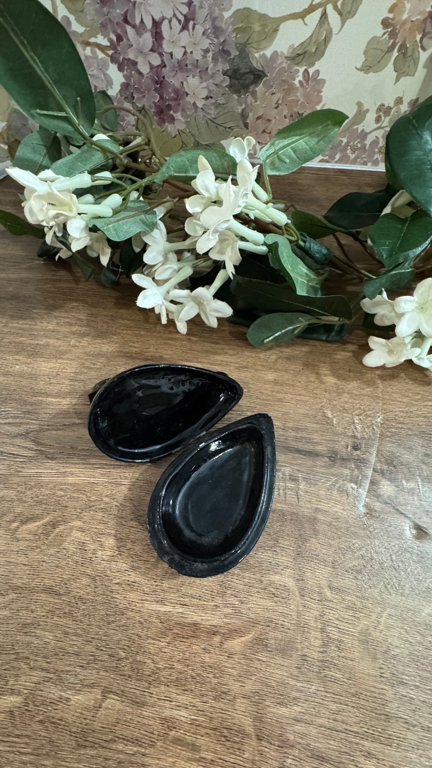 Vintage Hand-Carved Black Soapstone Duck Trinket Box | Etched Lidded Keepsake