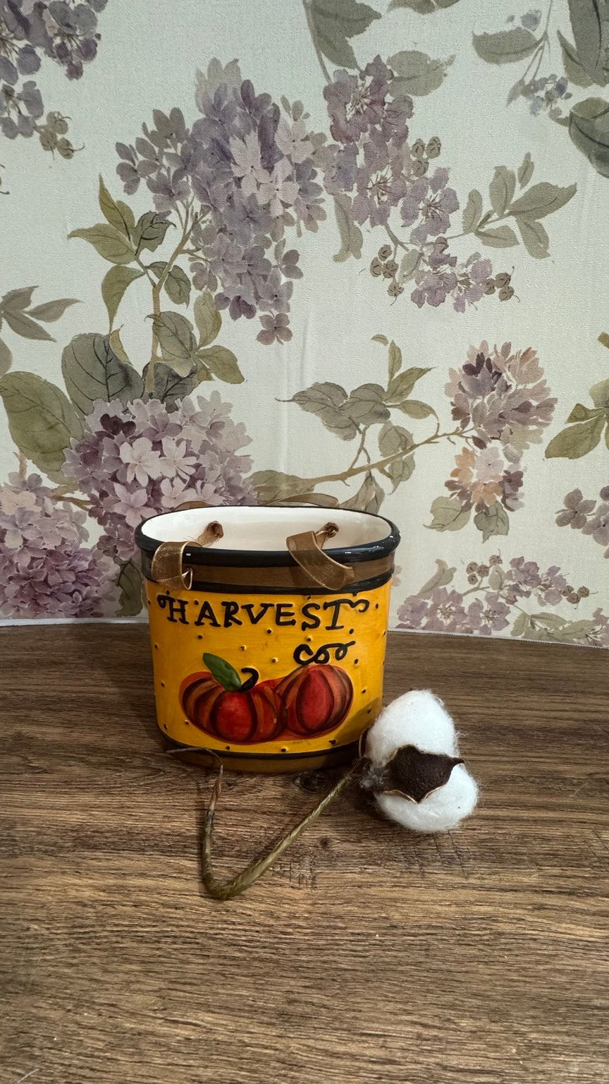 Ceramic Harvest Pumpkin Basket